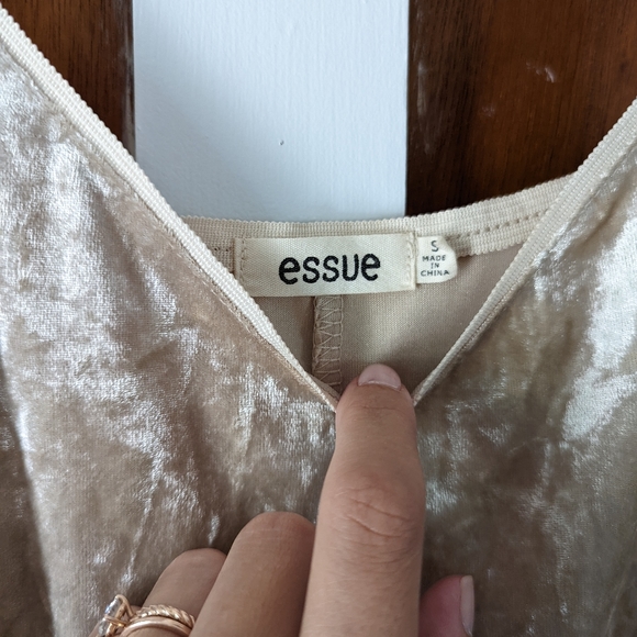 Champagne Velvet Party Dress - Picture 3 of 4